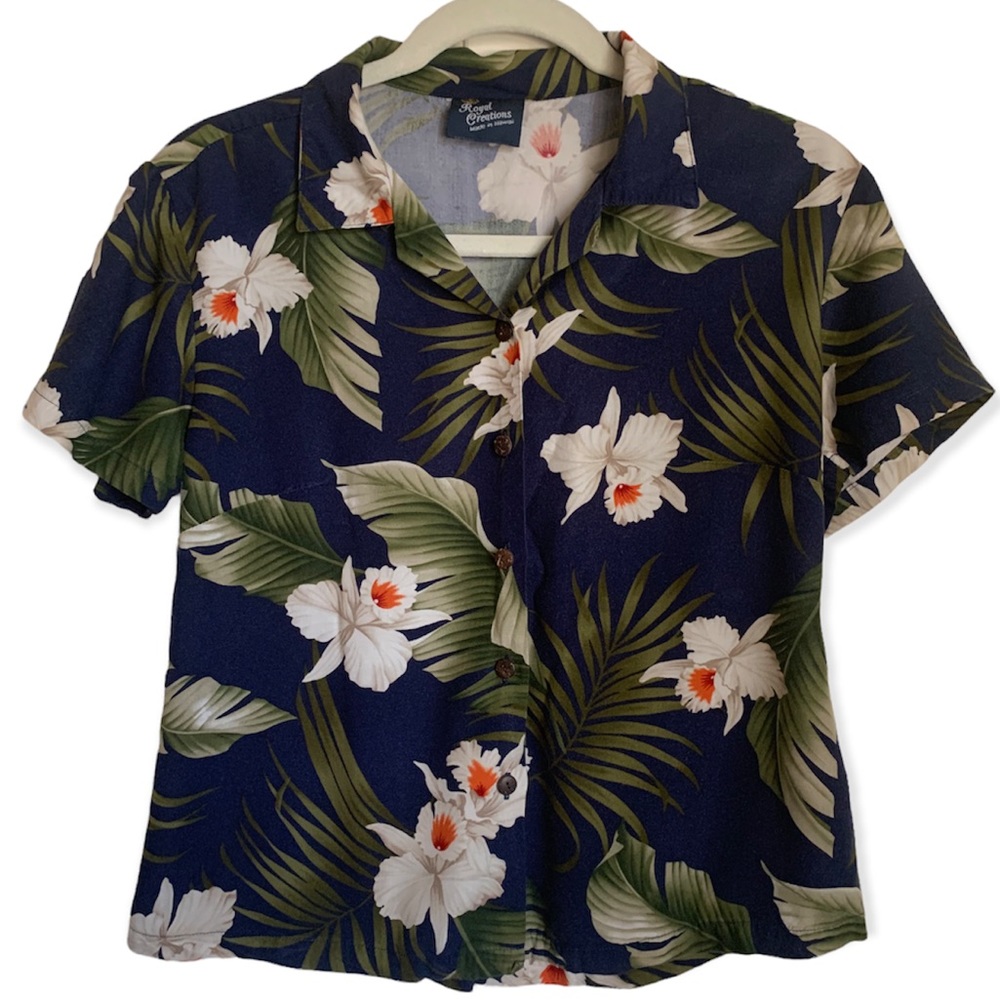 Royal Creations | Floral Button Down Aloha Shirt sz S